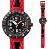 斯沃琪(Swatch)手表 飞菲童表系列 石英儿童手表 红黑烈焰ZFCSP025