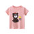 浒浒豹2021韩版童装夏季新款卡通儿童短袖T恤衫女童服装(粉色 90cm)