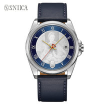 SNIICA史尼嘉手表ins小众设计欧美文艺时尚中性腕表防水石英表(普魯士藍 皮带)