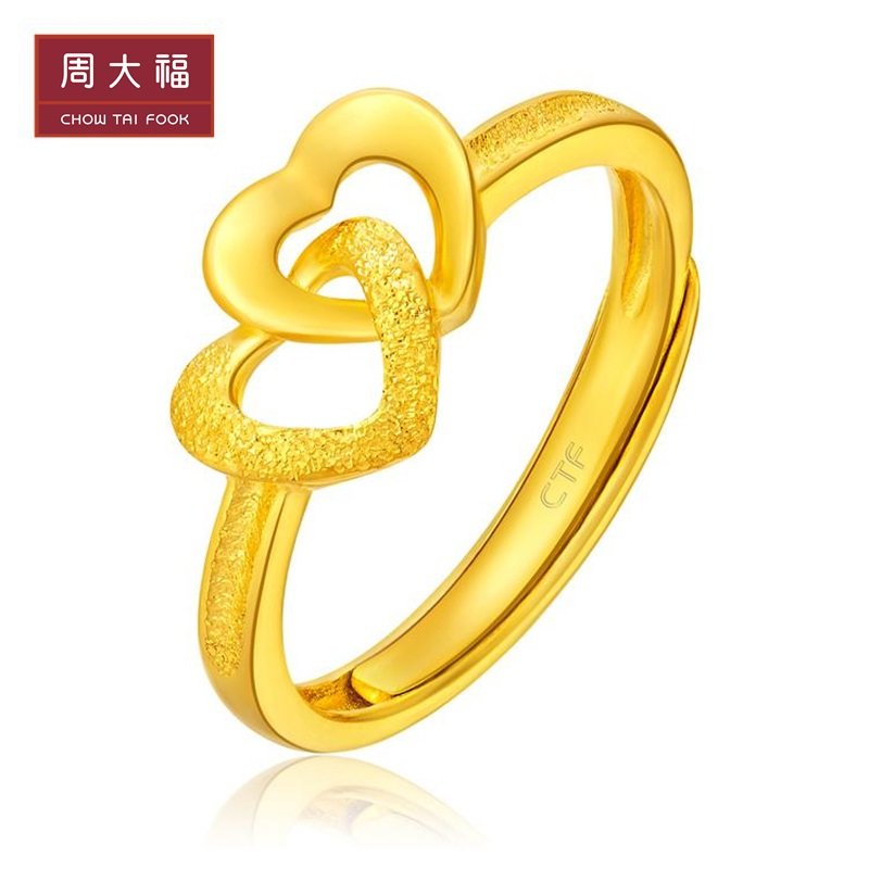 【周大福金银饰品图片】周大福珠宝首饰足金黄金戒指plus