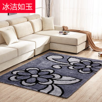 地毯客厅长方形家用满铺韩国丝现代图案卧室门厅垫茶几垫加密亮丝(韩国丝冰洁如玉 1.4米x2.3米)