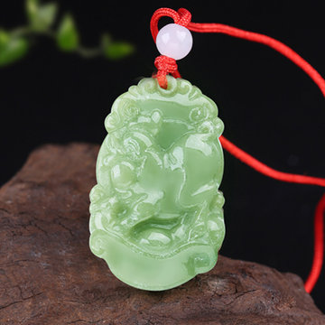 玉之锦天然翡翠鸿运通达生肖玉器吊坠挂件附证书鼠