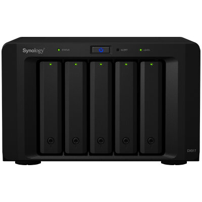 群晖（Synology）DX517 5盘位NAS网络存储服务器扩充设备（无内置硬盘）(黑色)