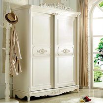 A家 家具 欧式衣柜衣橱木质法式卧室整体大衣柜子(趟门衣柜 衣柜)