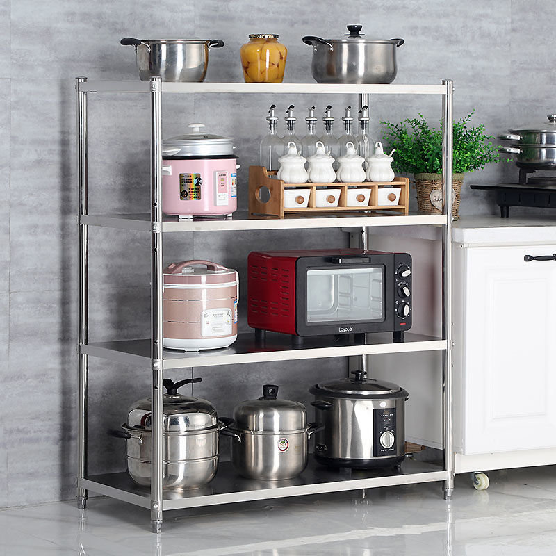 厨房置物架落地多层微波炉烤箱多功能储物货架锅架锅具收纳架家用长80