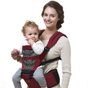 三合一多功能婴儿单肩背带+双肩腰凳/宝宝斜坐腰凳包邮(透气款红色 透气款)