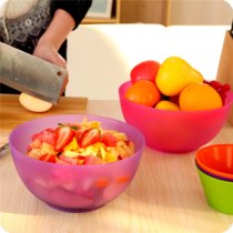 有乐 0858环保pp塑料蔬菜水果沙拉碗 家居厨房实用搅拌碗洗菜盆lq102(小号绿色)