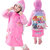 韩国小孩加厚充气帽檐儿童雨衣  宝宝雨衣 儿童雨披带书包位J225(粉红色)(L)
