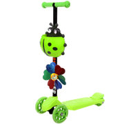好贝乐儿童滑板车四轮小孩滑板车2岁宝宝踏板车玩具12岁小孩滑滑车(绿色闪光+风车+车篮)