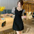 MISS LISA赫本风小黑裙女装小个子短袖连衣裙B1065(黑色 M)