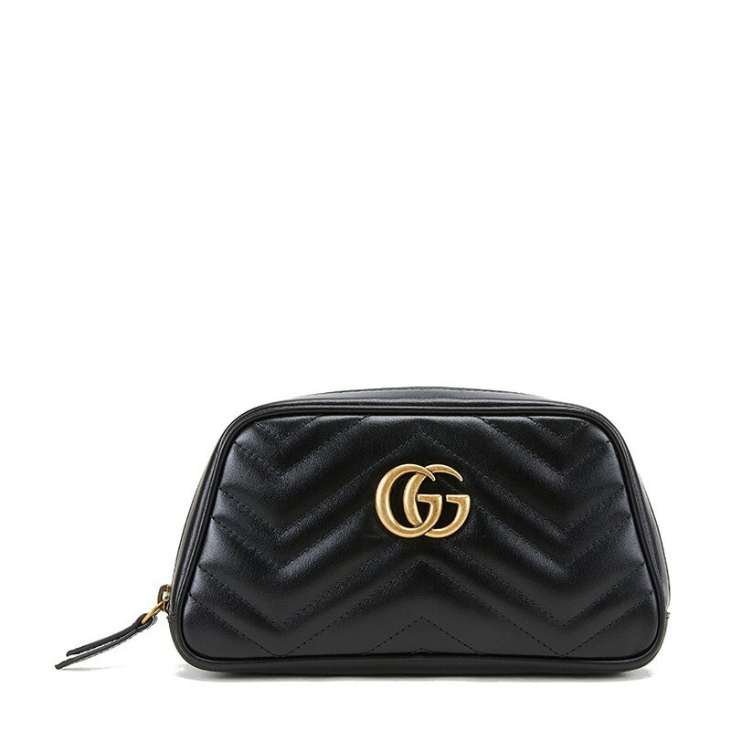 gucci女士黑色金色logo手拿包645111dtdht1000黑色时尚百搭