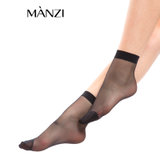 MANZI曼姿 6双装 8D丝薄透气隐形丝袜 超薄包芯丝袜子 透明短袜 对对袜 防勾丝 通勤女袜子 825013(黑色 均码)