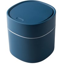 桌面垃圾桶家用客厅塑料小号迷你办公室垃圾桶床头卧室带盖收纳桶(蓝色按压款 默认版本)