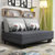 SKYMI简约沙发床坐卧两用沙发布套可拆洗可折叠布艺沙发多功能沙发客厅沙发(深灰色 1米)