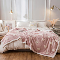 毛毯盖毯办公室午睡毯加厚保暖冬季毯子单人沙发珊瑚法兰绒空调毯(小爱心)