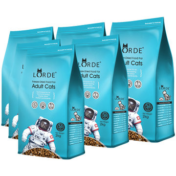 lorde里兜 冻干成猫粮12kg(2kg*6) 鳕鱼肉松味 猫冻干猫粮 天然猫粮