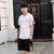 凯仕达短袖t恤男士套装潮流夏季2018新款运动圆领透气男装LWQ01-1(男款-白色 4XL)