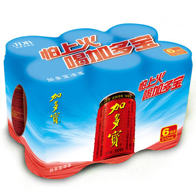 加多宝凉茶六连包310ml 红罐凉茶,怕上火喝加多宝!