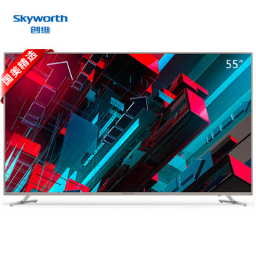 创维(Skyworth) 55G3彩电  55英寸 4K超高清 DDR4 酷开精灵 全民K歌 智能平板电视（浅雅金）