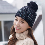 帽子女冬天韩版潮时尚针织帽护耳毛线针织帽套头帽677888(黑色 弹力均码)