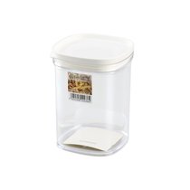 日本进口inomata食品级塑料密封罐透明厨房五谷杂粮收纳盒储物罐(白色【520ml】 默认版本)