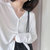 2021夏季新款女装v领冰丝针织开衫女短款纯色长袖外套防晒空调衫(白色 均码)