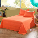 晶丽莱 升级纯色简约床单单件 素色时尚不褪色床单单品(纯橘黄 160cmx230cm)