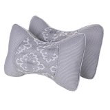 卡饰得(CARCHAD) 针织亚麻保健头枕 护颈枕 骨头枕 竹碳荞麦枕 对装*2个(灰)