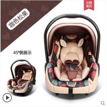 贝贝卡西LB-321婴儿提篮式汽车儿童座椅新生儿宝宝便携式*7件(LB321咖色松果 默认版本)