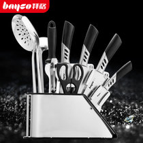 拜格厨房刀具套刀十一件套菜刀套装德国工艺砍骨刀组合不锈钢厨具(升级款)