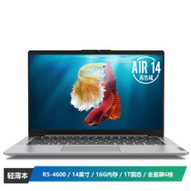 联想(Lenovo)小新Air14英寸全面屏办公笔记本电脑6核R5-4600 16G内存 1T固态