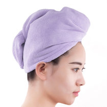 三利干发帽柔软强吸水可爱擦头发浴帽包头�(1条-淡紫色 默认版本)