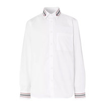 Burberry修身条纹白色男士衬衫 802926140白色 时尚百搭