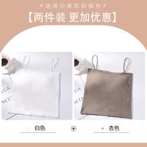SUNTEK吊带小背心女夏内搭打底外穿美背带胸垫一体内衣黑色白色抹胸文胸(B73-白+杏色 M 均码适合90-130斤)