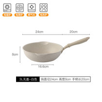 捡漏库存清仓麦饭石不粘锅炒锅家用小奶锅燃气电磁灶专用平底锅单(24CM深型炒锅（无盖） 默认版本)