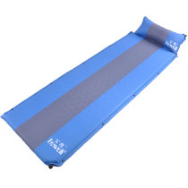 公狼户外防潮垫 野营帐篷地垫 4CM加厚加宽单人午睡垫 自动充气垫(蓝色)
