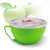 红凡 不锈钢泡面碗韩式带盖大号便当盒双层隔热防烫方便面碗汤面碗(绿色)