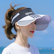 波梵森2021新款防晒帽子夏季空顶帽遮脸遮阳女式太阳帽(白色)