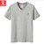 NIAN JEEP 男士短袖T恤 吉普盾休闲圆领纯棉T恤衫9655(灰白条 4XL)