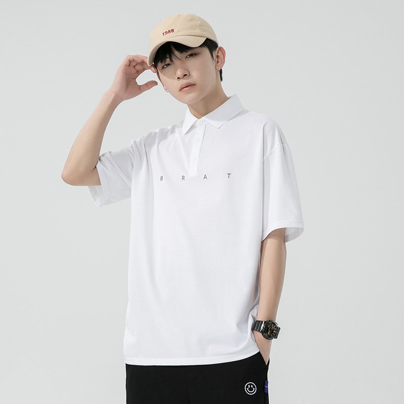 卡狮品polo衫男夏季短袖翻领棉质t恤男装商务休闲时尚印花修身bl上衣