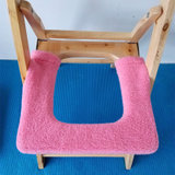 孕妇老年人坐便椅凳器坐垫家用实木折叠方形马桶椅子垫坐便套保暖(方形浪漫粉红色扣子款马桶垫1026 默认版本)