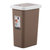 家用厨房垃圾桶12L 手按摇盖垃圾桶篓卧室卫生间客厅长方形彩色垃圾筒 米白-摇盖款(咖啡-弹盖款)