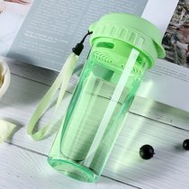 水杯塑料杯子批刻字發便携广告杯子定制印logo小礼品员工杯开业赠(550ml绿色茶韵 550ml)