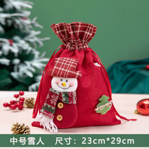 圣诞老人大背包平安夜礼物袋儿童礼品包装袋子苹果袋圣诞节装饰品(中号礼品袋【雪人款】 默认版本)