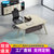 艾诺狄斯 现代简约办公室单人办公桌椅带柜组合经理电脑桌家具人造板(胡桃色六人位 默认)