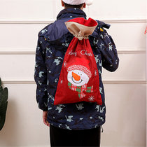 圣诞老人大背包平安夜礼物袋儿童礼品包装袋子苹果袋圣诞节装饰品(大雪花雪人款【58x33cm】 默认版本)