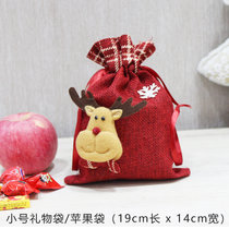 圣诞老人大背包平安夜礼物袋儿童礼品包装袋子苹果袋圣诞节装饰品(小号礼品袋【小鹿款】 默认版本)