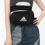 Adidas阿迪达斯腰包 男女2022新款情侣休闲便携运动单肩包 H30343(黑色 MISC)