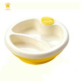 小鸡卡迪 儿童餐具便携 吸壁碗 婴儿注水保温碗 宝宝吸盘碗 训练碗 KD4036(黄色)