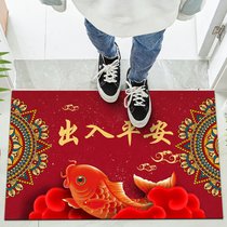 进门地垫招财猫入户门垫家用门口吸水防滑卫生间浴室卡通地毯喜庆(尺寸定制联系客服改价【不退不换 出入平安)